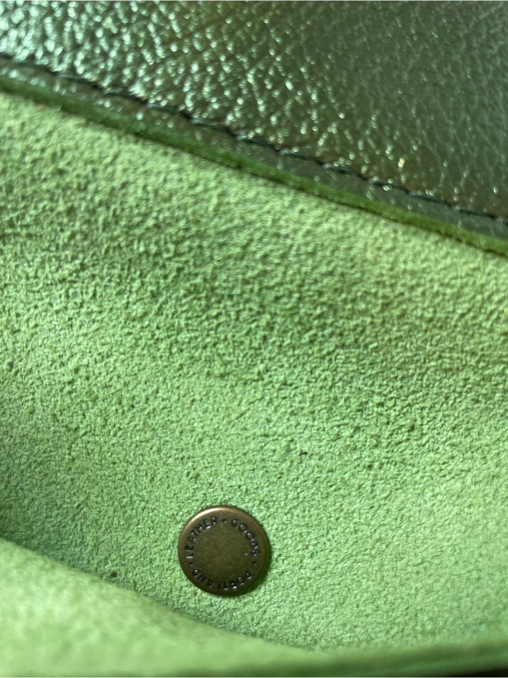 Portland Leather Goods | Leather Rancher Wallet | Metallic Green | EUC - Picture 6 of 8